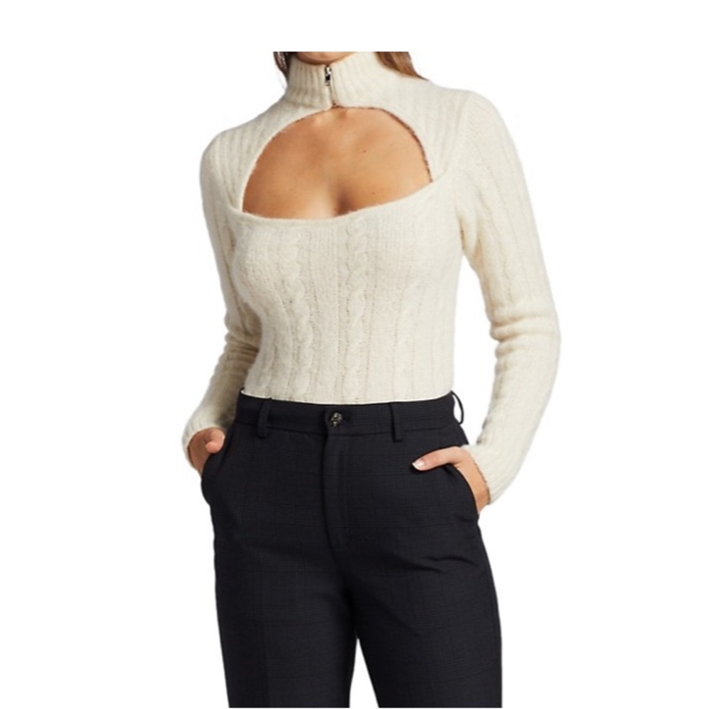 Ganni fun square neck sweater